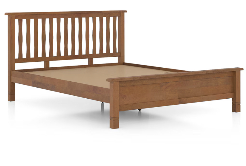 Raynor Solid Wood Queen Size Bed Without Storage (Amber Walnut Finish) - Image 2