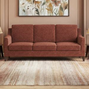 Abbey 3 Seater Fabric Sofa In Dark Coral Colour