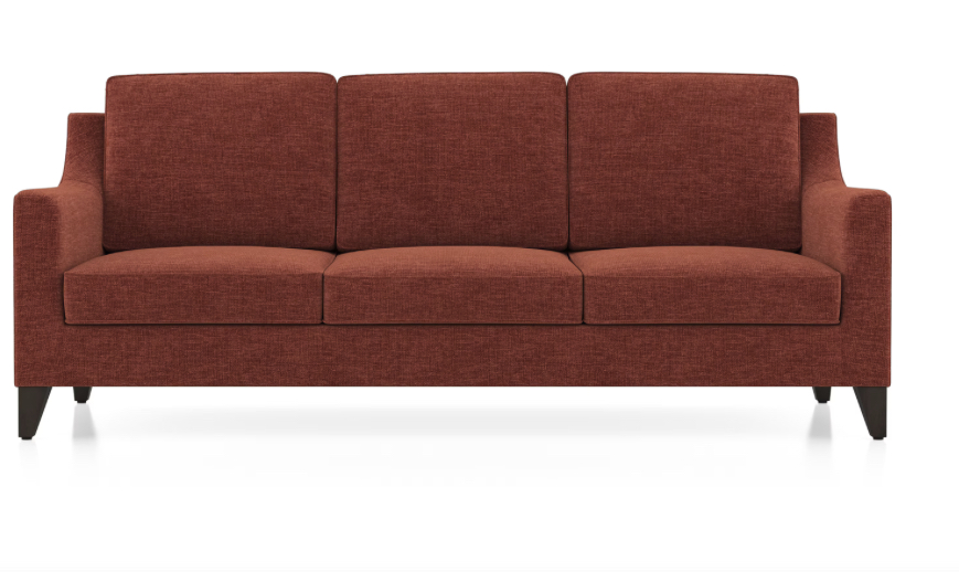 Abbey 3 Seater Fabric Sofa In Dark Coral Colour - Image 2