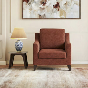 Abbey 1 Seater Fabric Sofa In Dark Coral Colour