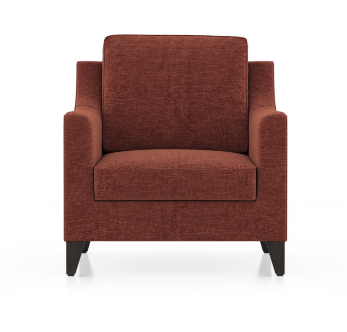 Abbey 1 Seater Fabric Sofa In Dark Coral Colour - Image 2